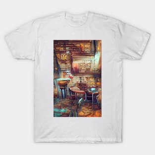 The Coffee Neon Wonderland| Cyber city coffee T-Shirt